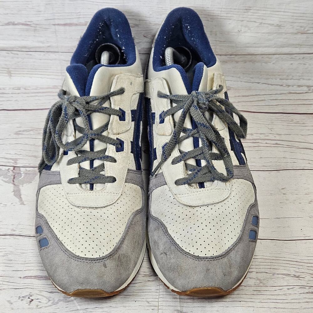 ASICS GEL-LYTE III Men's 13 Cream Navy Grey Trainers H64KK Sneakers - Picture 3 of 7